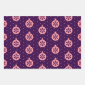 Pink on Purple Modern Holiday ラッピングペーパーシート (正面)