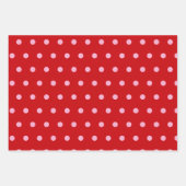 Pink on Red Polka Dots  ラッピングペーパーシート (正面)
