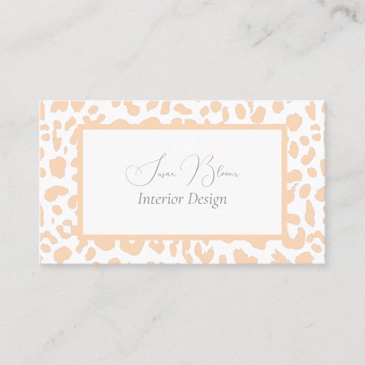 Pink on White Leopard Print名刺 名刺 (正面)