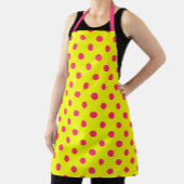 Pink On Yellow Polka Dots Pattern Design  エプロン
