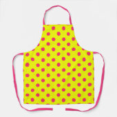 Pink On Yellow Polka Dots Pattern Design  エプロン (正面)