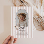 Pink One Silly Goose 1st Birthday Invitation 招待状