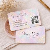 Pink Opal Gold Glitter Swirl Business Card 名刺