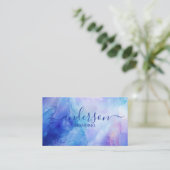 Pink Opal Stone texture Logo QR Code Business Card 名刺 (スタンド正面)