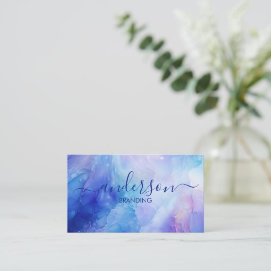 Pink Opal Stone texture Logo QR Code Business Card 名刺 (スタンド正面)