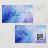 Pink Opal Stone texture Logo QR Code Business Card 名刺 (正面/裏面)