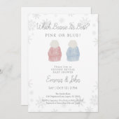 Pink or Blue Beanie Gender Reveal Invitation 招待状 (正面/裏面)