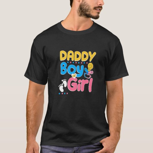 Pink or Blue Daddy Loves You Best Dad Ever Fatherh Tシャツ (正面)