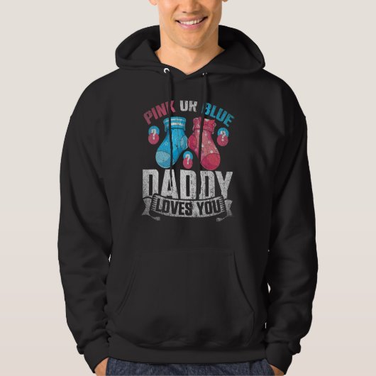 Pink Or Blue Daddy Loves You Future Gender Rev パーカ (正面)