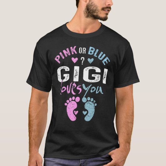 Pink or Blue Gigi Loves You Grandma for Grandpar Tシャツ (正面)
