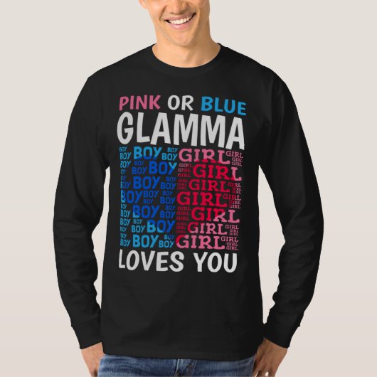 Pink Or Blue Glamma Loves You Gender Reveal Baby S Tシャツ (正面)