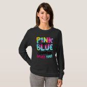 Pink Or Blue Grandma Loves You Gender Reveal Tie D Tシャツ (正面フル)