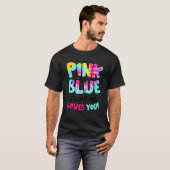Pink Or Blue Grandma Loves You Gender Reveal Tie D Tシャツ (正面フル)
