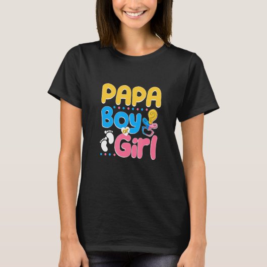 Pink or Blue Papa Loves You Best Dad Ever Fatherho Tシャツ (正面)