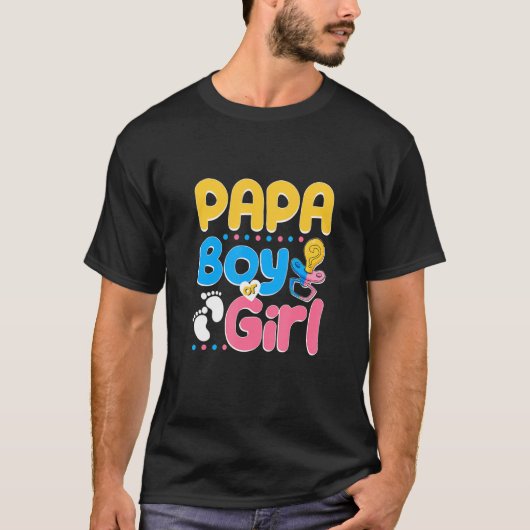 Pink or Blue Papa Loves You Best Dad Ever Fatherho Tシャツ (正面)