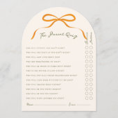 Pink Orange Bow Dainty Wildflowers Parent Quiz 招待状 (正面)