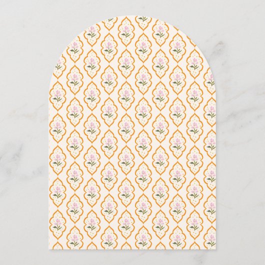 Pink Orange Bow Dainty Wildflowers Parent Quiz 招待状 (裏面)