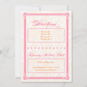 Pink & Orange Damaskポスター結婚&RSVP招待状 招待状 (裏面)