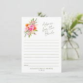 Pink Orange Floral Advice for the Bride Card (スタンド正面)