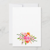 Pink Orange Floral Advice for the Bride Card (裏面)