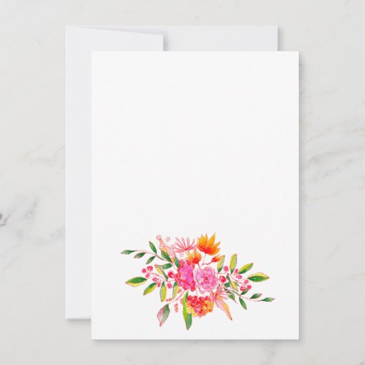 Pink Orange Floral Advice for the Bride Card (裏面)