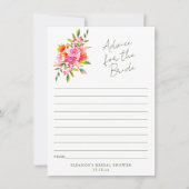 Pink Orange Floral Advice for the Bride Card (正面)
