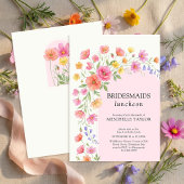 Pink Orange Floral Arch Bridesmaids Luncheon 招待状
