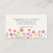 Pink Orange Floral Wedding RSVP QR Code エンクロージャーカード (裏面)