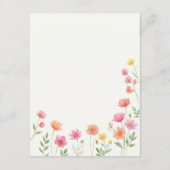 Pink Orange Flowers Wedding Details エンクロージャーカード (裏面)