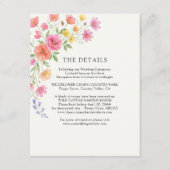 Pink Orange Flowers Wedding Details エンクロージャーカード (正面)