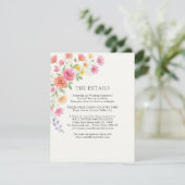 Pink Orange Flowers Wedding Details エンクロージャーカード (スタンド正面)