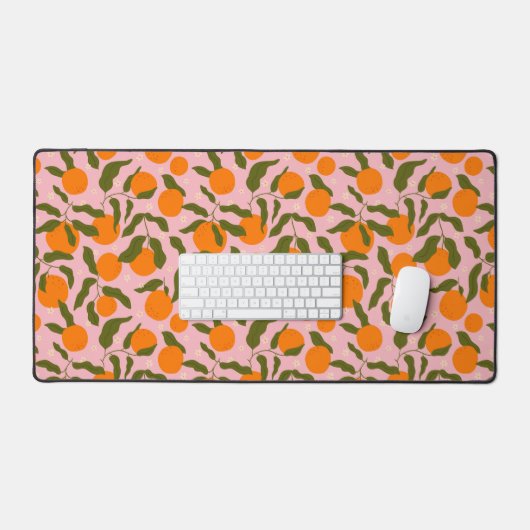 Pink orange fruit botanical aesthetic desk mat デスクマット (キーボード&マウス)