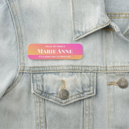 pink orange gradation service employee 名札 (インサイチュ)