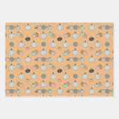 Pink Orange Green Thanksgiving Wrapping Paper ラッピングペーパーシート (正面3)