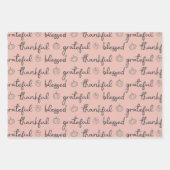 Pink Orange Green Thanksgiving Wrapping Paper ラッピングペーパーシート (正面2)