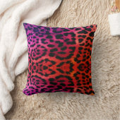 pink orange hue leopard pattern design throw pillo クッション (ブランケット)