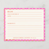 Pink Orange Personalized Bridal Shower Recipe Card (正面)