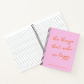 Pink Orange Personalized Happy Quote Gratitude ノートブック (内部)
