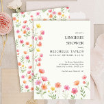 Pink Orange Pretty Floral Bridal Lingerie Shower  招待状<br><div class="desc">Pretty floral lingerie shower invitation for the bride to be. The vibrant yet soft palette of pink and orange flowers captures the delicate beauty of blooming flowers, creating a romantic and celebratory atmosphere. It's perfect for a lingerie shower, bridal shower, or any feminine gathering where a touch of floral charm...</div>