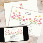 Pink Orange Pretty Floral Rehearsal Dinner 招待状<br><div class="desc">Wildflower wedding rehearsal dinner invitation with watercolor flowers. Featuring a delicate floral border of pink, orange and yellow wildflowers, this design evokes a sense of natural beauty and romantic whimsy. The soft, hand-painted aesthetic is perfect for a spring or summer celebration, adding a unique, handcrafted feel to your celebration. Perfect...</div>