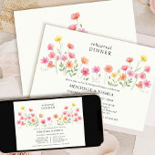 Pink Orange Pretty Floral Rehearsal Dinner 招待状
