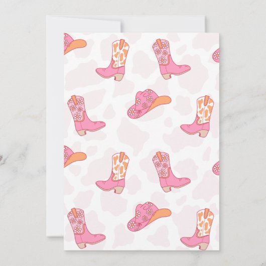 Pink Orange Retro 2nd Rodeo Birthday  招待状 (裏面)