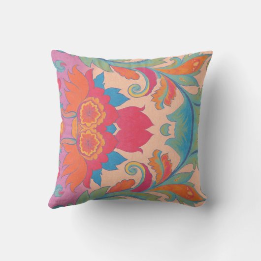 Pink & Orange Throw Pillow クッション (裏面)