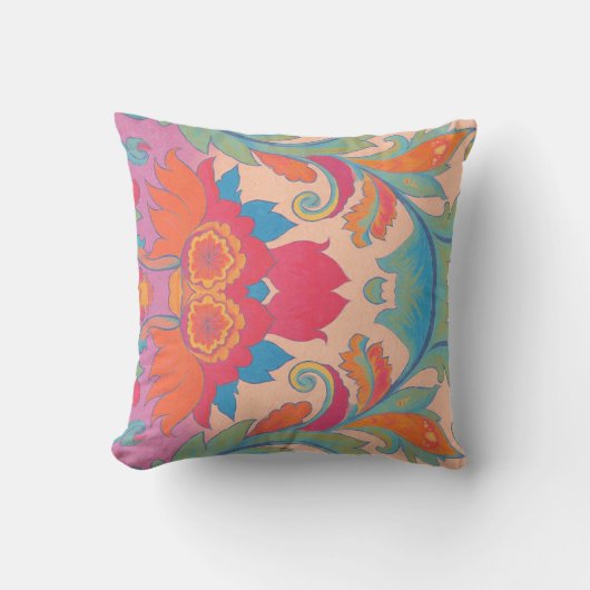 Pink & Orange Throw Pillow クッション (正面)