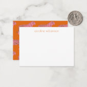 Pink Orange Tiger Personalized Gift Enclosure ノートカード (正面/裏面インサイチュ)