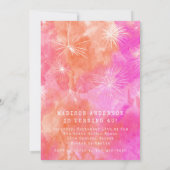 Pink Orange Watercolor Shh Surprise Birthday Party 招待状 (裏面)