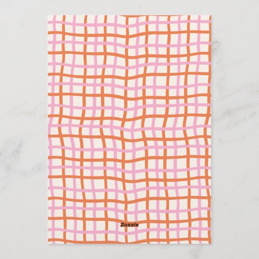 Pink Orange Whimsical Ribbon Bow Bridal Shower 招待状 (裏面)