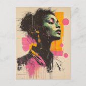 Pink Orange Woman ポストカード (正面)