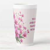 Pink Orchid Bouquet With Delicate Blooms カフェラテマグ (正面)