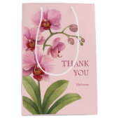 Pink Orchid Business Thank You Gift Bag ミディアムペーパーバッグ (正面)